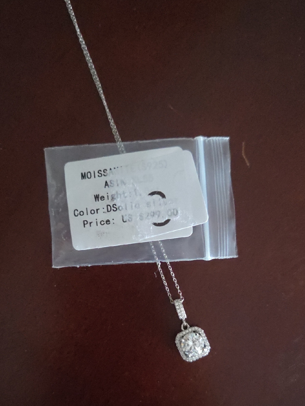 Moissanite Cushion Halo Pendant Necklace in White